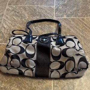 Coach Black and Gray Shoulder Bag